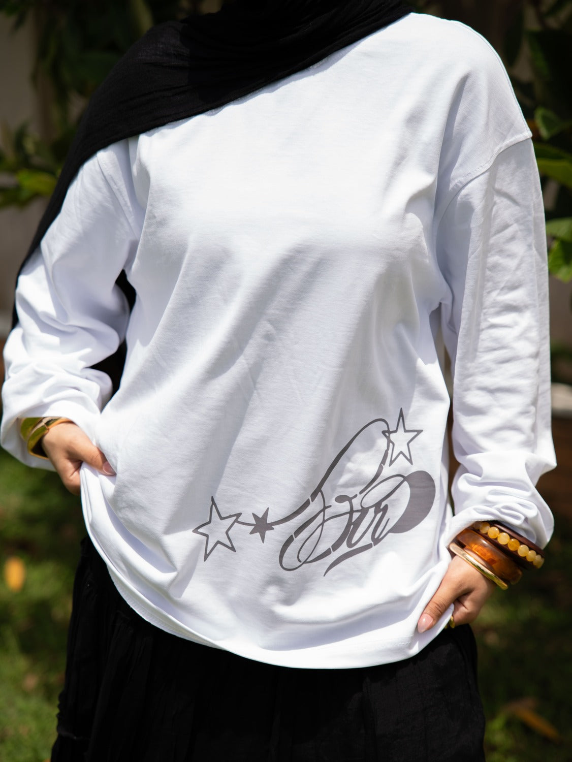 WHITE LONG SLEEVE T-SHIRT