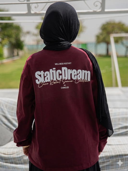BURGUNDY LONG SLEEVE T-SHIRT