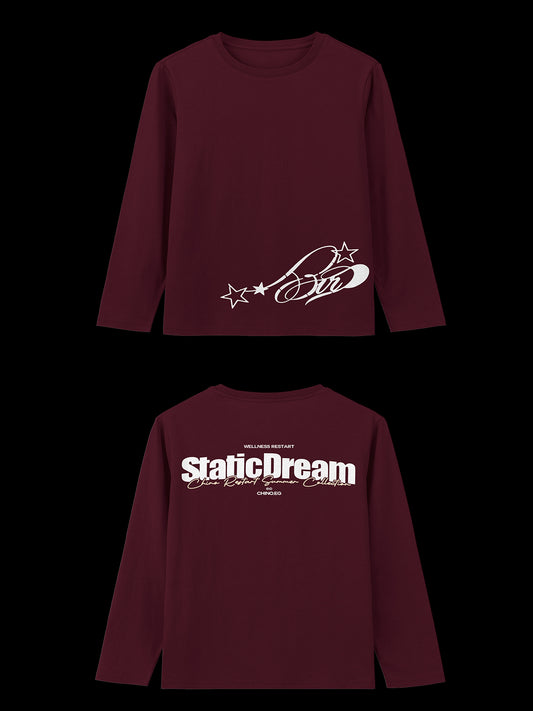 BURGUNDY LONG SLEEVE T-SHIRT