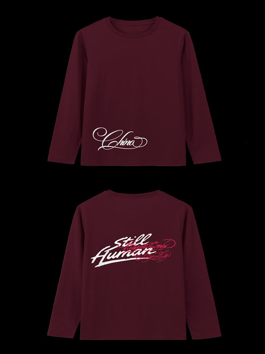BURGUNDY LONG SLEEVE T-SHIRT