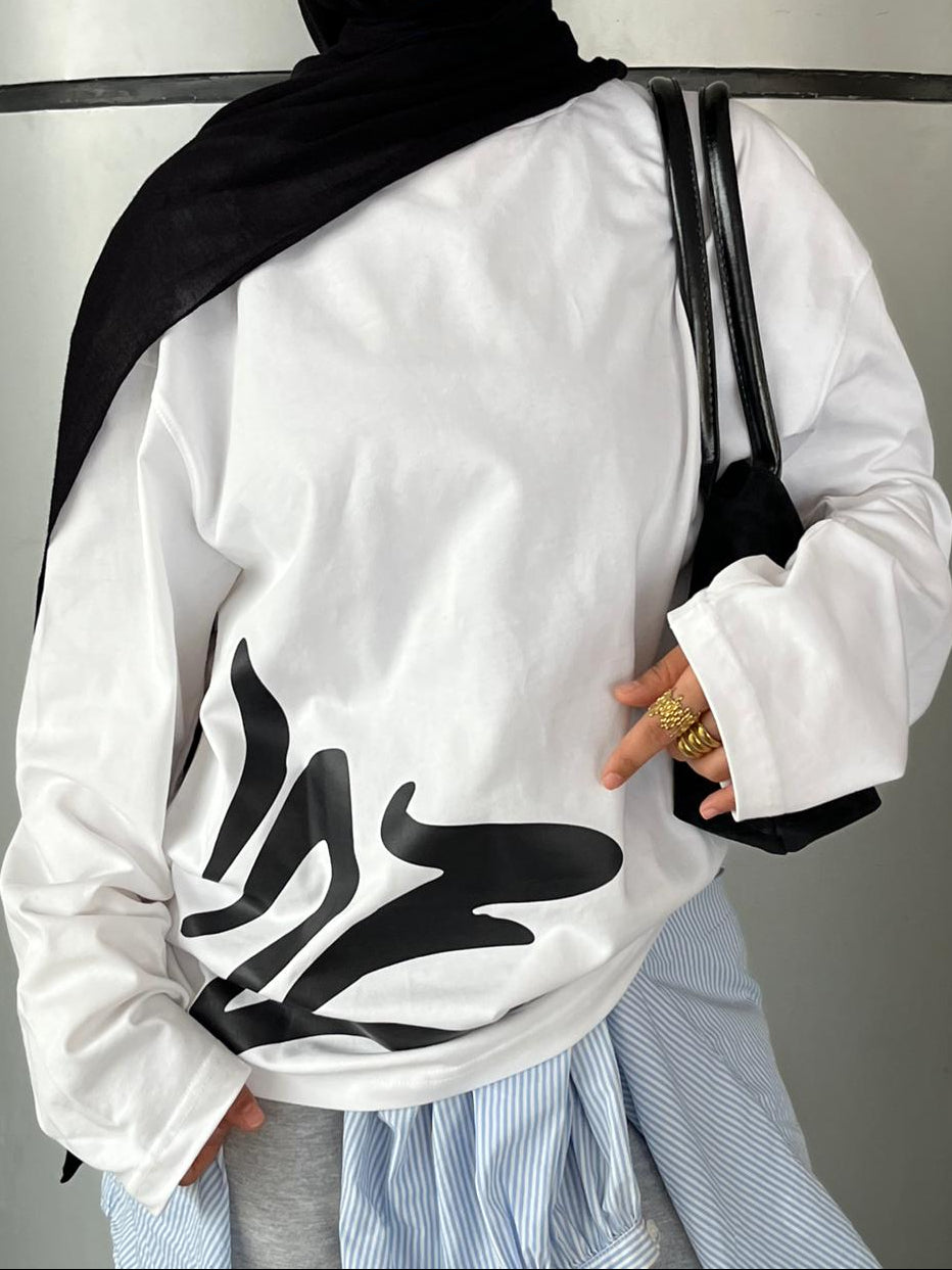 WHITE LONG SLEEVE T-SHIRT